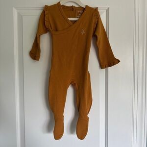 L'ovedbaby Organic Cotton Footed One Piece in Warm Mustard